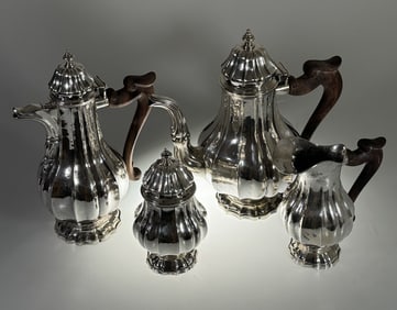 Set of 4 Buccellati Italy 800 Silver Tea Set