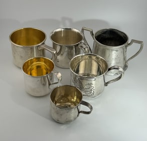 Lot of 6 Sterling Silver Baby Cups