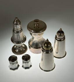 Collection of Sterling and Weighted Sterling Silver Salt and Pepper Shaker