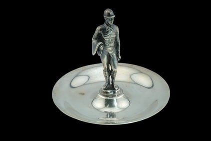Tiffany & Co Makers Sterling Silver Equestrian Horse Jockey Trinket Ring Dish