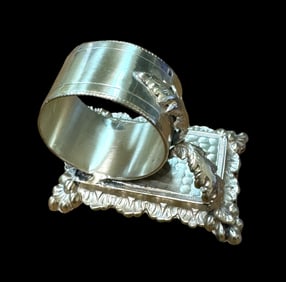 Silver Leaves Napkin Holder by Barbour Bros. Co.