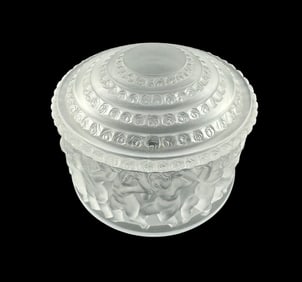 Lalique Crystal "Les Enfants" Lidded Bowl