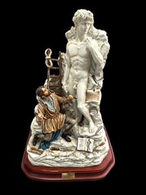 Italian Capodimonte "David Michelangelo" Porcelain Sculpture Limited