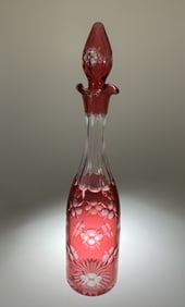 Boston & Sandwich Pink to Clear Decanter