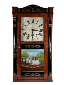 18th Century C. Riley Whiting Reverse Painted Clock