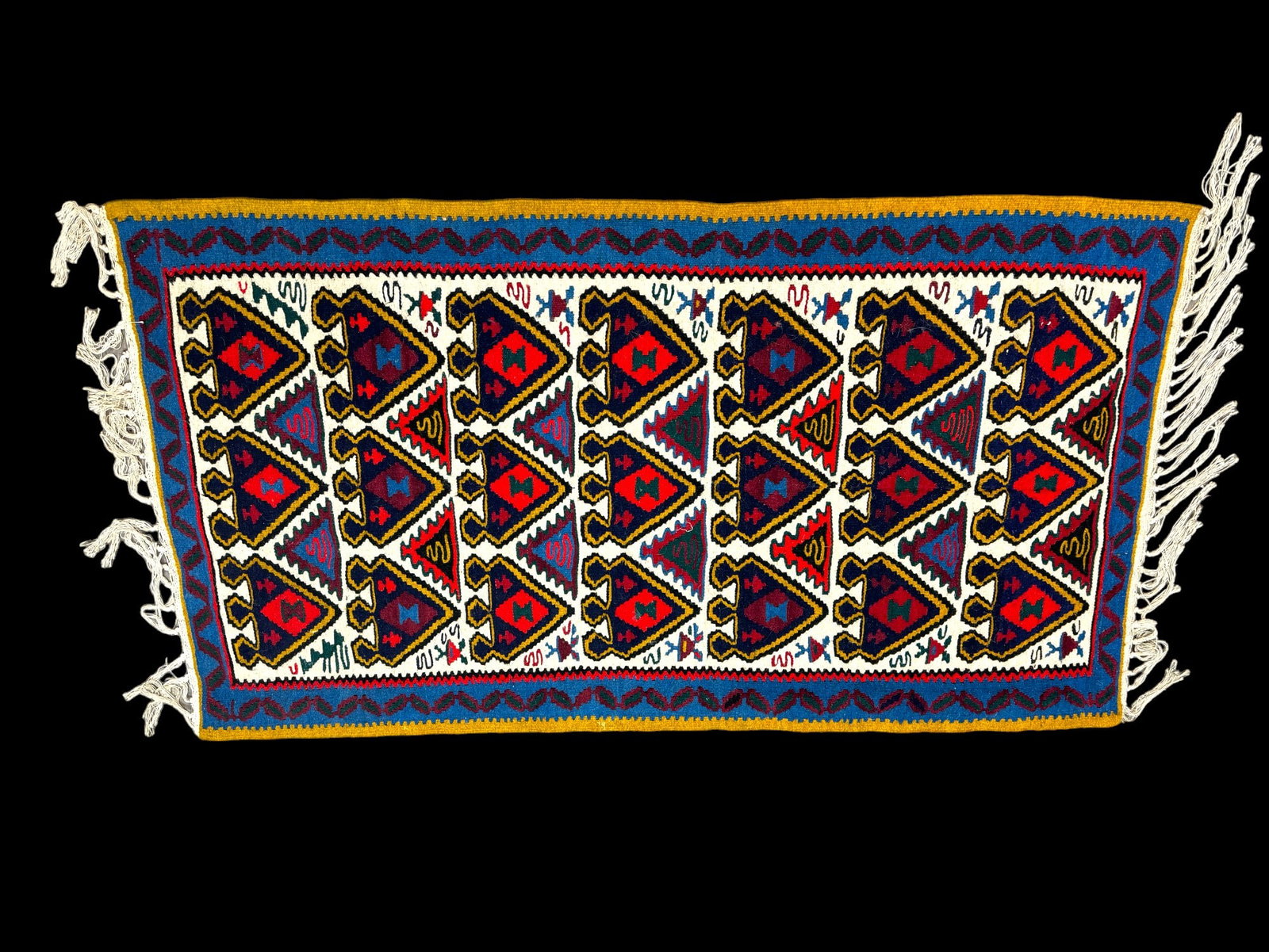 Vintage Turkish Kalim Rug 39" x 68": Vintage Turkish Kalim Rug 39" x 68"