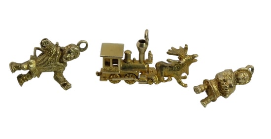 (Lot of 3) 10K Gold Alaskan Figurine Charms