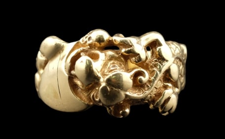 14K Gold Dragon Ring size 8