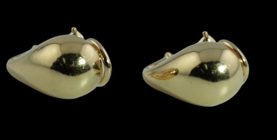 14K Golg Teardrop Clip On Earrings