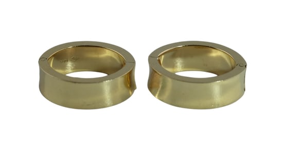14K Gold Cuff Hoop Clip On Earrings