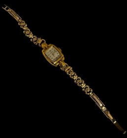 VTG Hermes 17 Jewels Gold Tone Deco watch