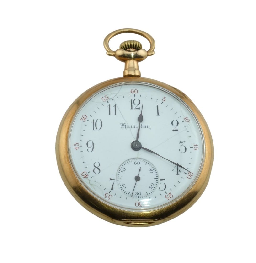 14K Gold Hamilton Lancaster 23 Jewels Pocket Watch Low Production (1 of 5)