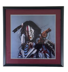JD Challenger (B. 1951) "Wounded Knee" framed Print signed