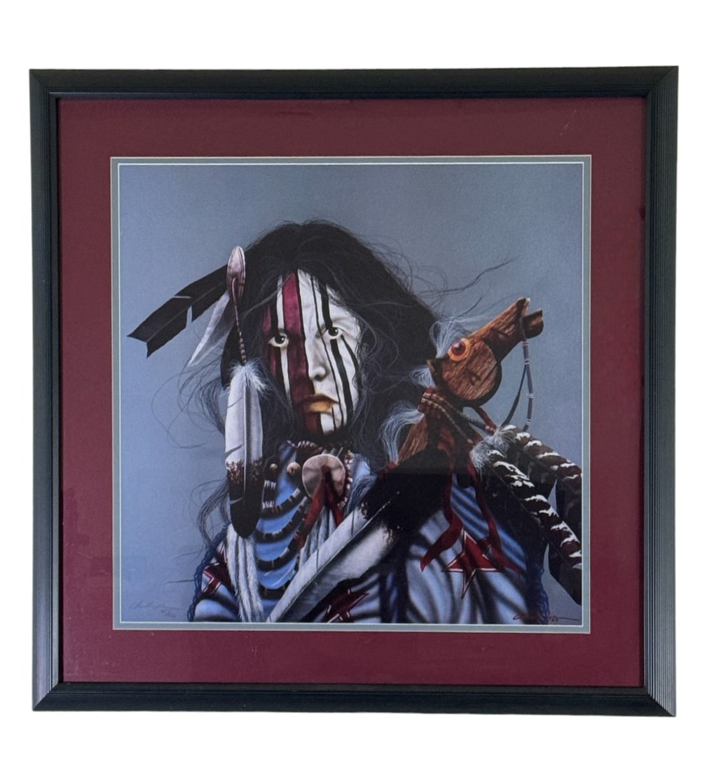 JD Challenger (B. 1951) "Wounded Knee" framed Print signed (1 of 5)