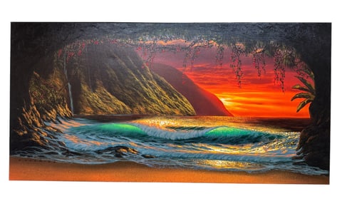 Walfrido Garcia (B. 1966) "Home is Where the Heart Is" Giclee on Canvas Limited Signed.