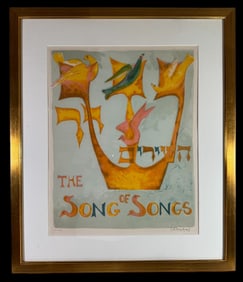 Chaim Gross (American, 1904-1991) "The Song of Songs" Lithograph signed and numbered.Judaic color