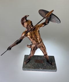 Decorative Statue of Greek Warrior Achilles with Spear
