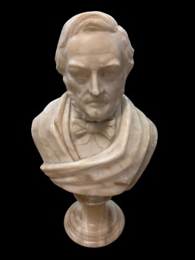 Alabaster Bust of Richard Wagner with Base
