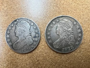 1826 CAP BUST HALF DOLLAR LOT OF 2