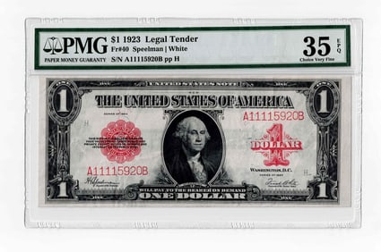 Fr.40 1923 $1 Legal Tender Note Speelman | White PMG VF-35