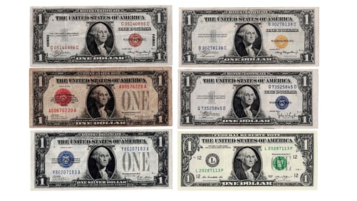 (lot of 6) US $1 Notes from 1928-2013