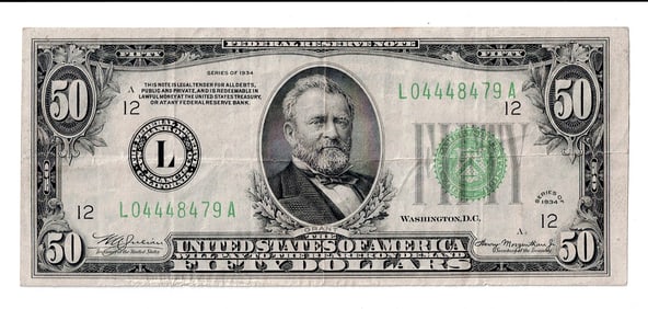 1934 $50 Federal Reserve Note