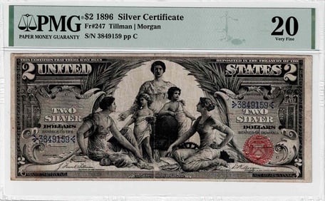 1896 $2 Silver Certificate "Educational" Fr. 247 PMG VF20