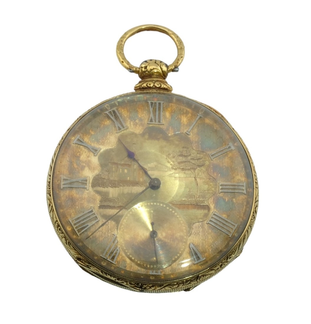 Gold Tobias and Co. Ornate Keywind Pocket Watch (1 of 4)