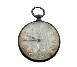 Berthoud Adams & Co. Sterling Silver Key Wind Pocket Watch
