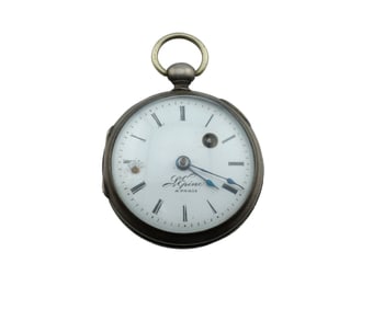 1800s L'Epine Small Silver Verge Pocket Watch