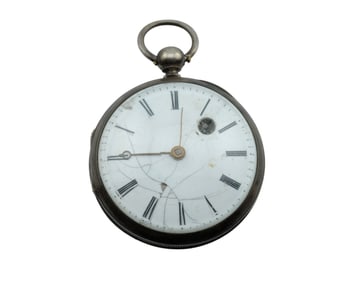 Argent Dore 800 Silver Verge Key Wind Pocket Watch