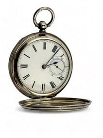 John Forest English Sterling Silver Swing Out Key wind Pocket Watch