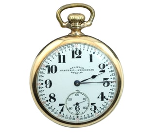 Rare Hamilton Electric Interurban Special Gold Filled Pocket Watch