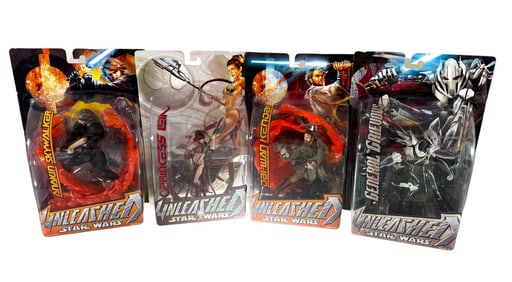 (Lot of 4) Hasbro Star Wars Unleased Seal Action Figures