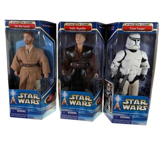 (Lot of 3) Star Wars Attack of the Clones 12" Action Figures