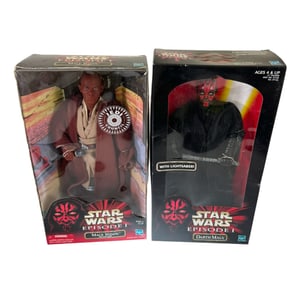 Star Wars Episode 1 Lightsaber Mace Windu and Darth Maul 12" Sealed