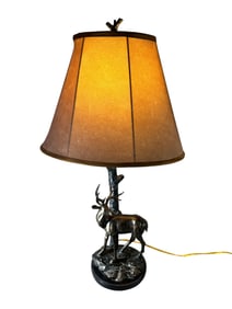 Grand Buck Table Lamp Cabin Lodge Decor