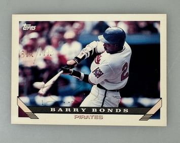 Barry Bonds Autographed 1993 Topps Pre-Production Sample Card 842/1993