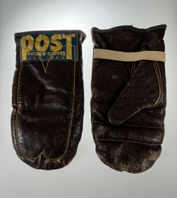 1930s/1940s Leather Post Golden Bag Gloves