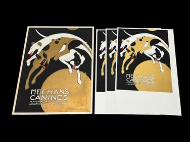 Four Alfonso Iannelli, Italy / America (1888-1965), Meehan's Canines, color lithographic poster