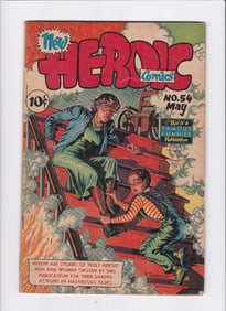 1949 HEROIC COMICS #54 FIRE RESCUE COVER.  GOLDEN AGE COMIC