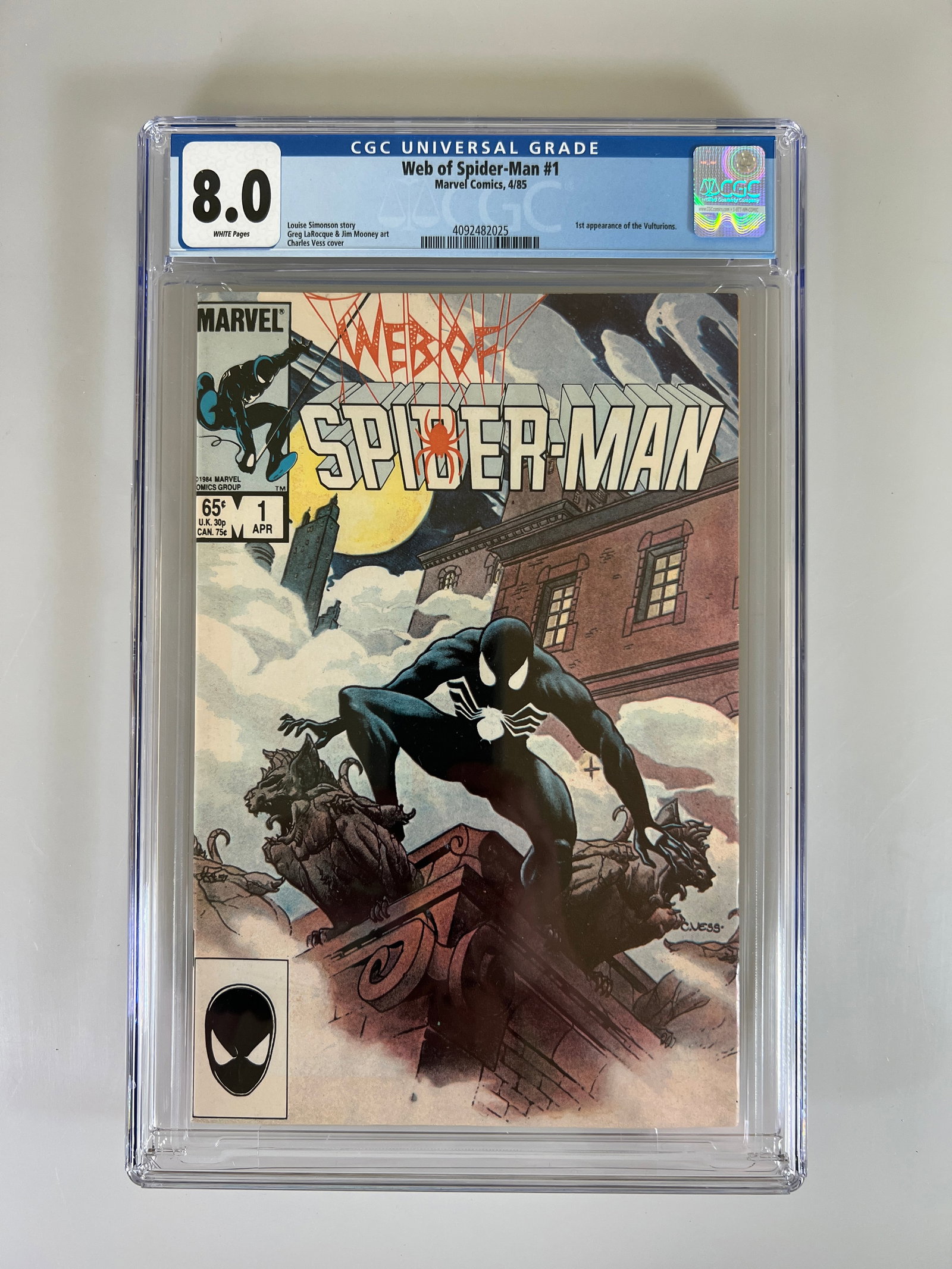 Web of Spider-Man #1 CGC 8.0 Marvel Comics 1985 Key Issue (1 of 2)