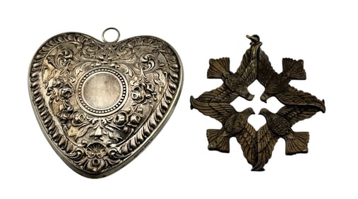 Two Sterling Silver Christmas Ornament