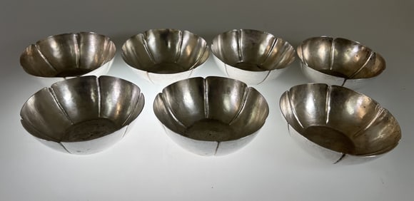 7 Old English .800 Silver Bowls