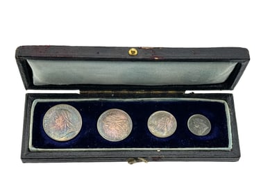 Rare Queen Victoria 1901 Original case Maundy set 4 coins