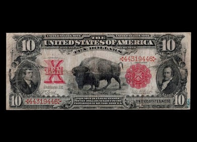 1901 $10 Bison Note Legal Tender Fr. 114