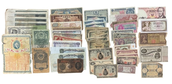 Collection of World Currencies and Coupons