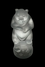 Lalique Circus Bear on Ball Crystal Figurine