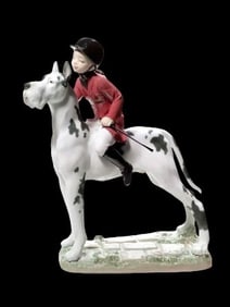 LLADRÓ "Giddy Up Doggy Girl" Porcelain Figurine with box and papers