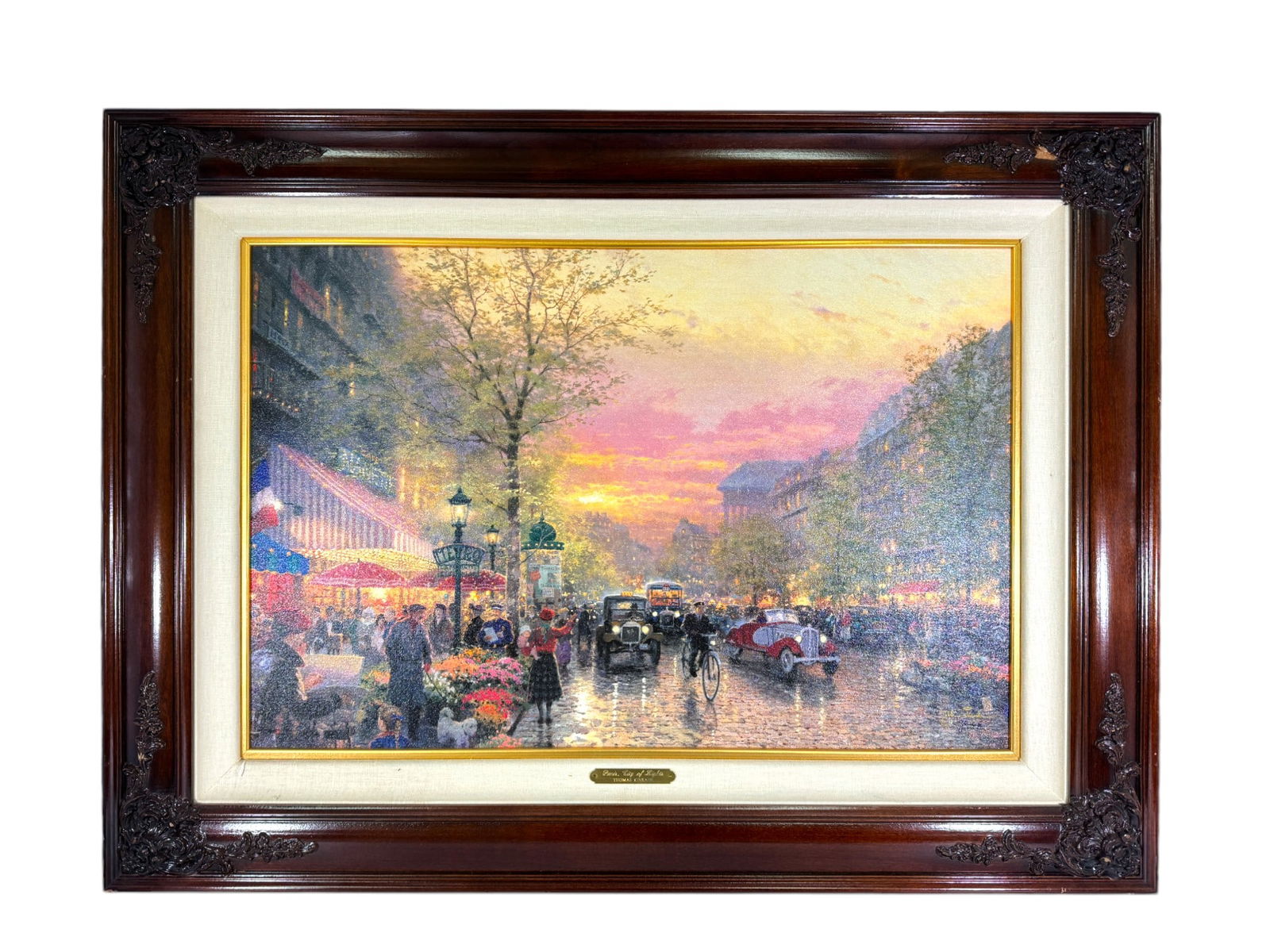 Thomas Kinkade  (American, 1947-2012) "Le Boulevard des Lumiere at Dusk" Limited 980 Print  w/ COA (1 of 4)